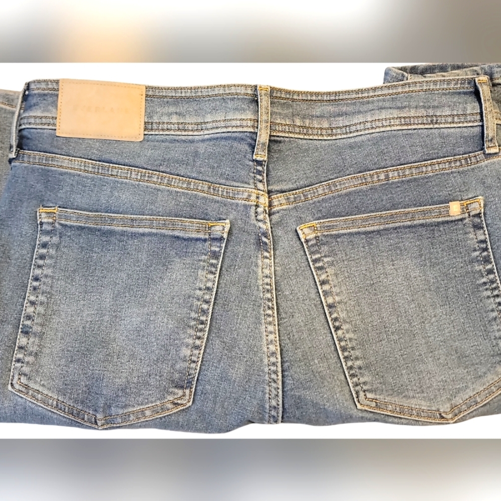 Everlane Way High Skinny Jeans Women's Size 31 Stretchy Mom Flat Front Blue - Picture 6 of 16